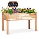 Raised Canadian Cedar Garden Bed | Elevated Wood Planter for Growing Fresh He...