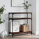 TECHPO Furniture Home Tools - Mesa consola de madera de roble ahumado (75 x 29 x 75 cm)