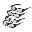 4 Pack Unisex Passive Polarized 3D Glasses for LG, Sony, Panasonic, Toshiba, Vizio and All Passive 3D TVs RealD 3D Cinema Glasses for Watching Movies Family Pack New Circular Polarized Lenses