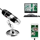 Jiusion 40 to 1000x Magnification Endoscope, 8 LED USB 2.0 Digital Microscope, Mini Camera with OTG Adapter and Metal Stand, Compatible with Mac Window 7 8 10 11 Android Linux