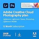 Adobe Creative Cloud Photography plan 20GB: Photoshop + Lightroom | 1 Year | PC/Mac | Download