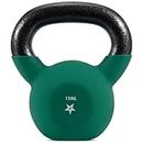 Yes4All BJCC Neoprene Coated Kettlebell Weights, Strength Training Kettlebells - 12KG Dark Green