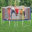 LETS PLAY® Trampoline | 8 Feet Jumping Trampoline with Safety Net, Suitable for Both Kids & Adults | Indoor & Outdoor | Supports Weight Capacity of 180 Kgs (Dia -8ft) Extra Bouncy