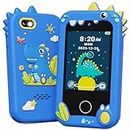 KOKODI Kids Smart Phone Toys, Touchscreen HD Dual Camera Cell Phone for Kids, Birthday Gifts Dinosaur Toddler Play Phone for Boys 3-10, Travel Toy Preschool Learning Toy for Kids with 8GB SD Card