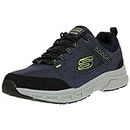 Skechers Men's Oak Canyon Sneakers, Blue (Navy Lime Nvlm), 10 (45 EU)