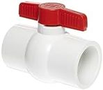 Hayward QVC1020SSEW Series QVC Compact Ball Valve, Socket End, White, 2" Size
