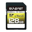 SUNEAST SDXC Card 128GB UHS-II V60 Up to 280MB/s U3 4K UHD ULTIMATE PRO Professional Memory Card SE-SDU2128GB280