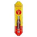 Nostalgic-Art Termómetro analógico Coca-Cola – In Bottles Yellow – Idea de Regalo Aficionados a la Coke, de Metal, Multicolor, 6,5 x 28 cm