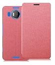Heartly Premium Luxury PU Leather Flip Stand Back Case Cover for Microsoft Lumia 950 XL/Lumia 950XL - Cute Pink