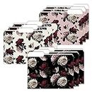 Happy Day! Products 9 Decorative File Folders for Women - Black Moody Flowers Cute Design - Colored File Folder Letter Size 1/3 Cut Tabs - Office Supplies Organizers for Females - 9.75" x 11.5"