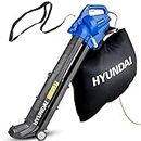 Hyundai Leaf Blower, Garden Vacuum & Mulcher with Large 45 Litre Collection Bag, 12m Cable, 62-170mph Variable Airspeed, Powerful 3000w & 3 Year Warranty