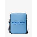 Michael Kors Cooper Logo Embossed Pebbled Leather Flight Bag Blue One Size