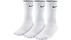 Nike Men 3PPK Lightweight Crew Socks - White/Black, Medium