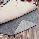 PoBoo Cushioning Non-Slip Rug Pad, 5'x8'-1/4" Thick Dual Surface(Felt + Rubber Grid) Carpet Underlay, Mat Gripper for All Floors and Finishes