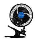 Jhua 12V 6 inch Car Fan Auto Car Clip Fans Vehicle Cooling Fan Car Powerful Quiet Stepless Speed Ventilation Electric Car Fans With Clip Cigarette Lighter Plug for Summer