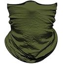 Obacle Bandana Face Mask for Sun Dust Wind Protection Seamless Face Mask Bandana for Men Women Thin Neck Gaiter for Motorcycle Fishing Hunting Outdoor Sport (Dark Green)