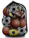 BROTOU Extra Large Sports Ball Bag Mesh, Basketball Bags Team Balls, Adjustable Shoulder Strap, Team Work Ball Bags for Holding Soccer, Football, Volleyball, Swimming Gear