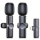 RICCHI 2 Pack Wireless Mini Microphone for iPhone Lavalier Microphone, Wireless Mic for Video Recording, Crystal Clear Clip On Lapel Mini Microphone for Interview Vlog Podcast, YouTube, TikTok