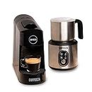 COFFEEZA Finero Next Pod Coffee Machine (Black) & Milk Frother - 20 Bar pressure, Nespresso Pod Compatible | Perfect Coffee Maker for Espresso & Cappuccino