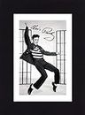 ELVIS PRESLEY Signed 8x6 Inch Mounted Photo Print Pre Printed Signature Jailhouse Rock - Autograph Gift, Ready To Be Framed, Black , White, 8 x 6 Inches - 203.2 x 152.4 mm