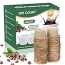 CAPMESSO Disposable Coffee Filters Replacement Paper Filter for Reusable Single Serve Keurig Brewer- 300 Count (Natural)