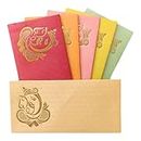 Jhintemetic® - Pack of 75 Matellic 3 Colours of 25 Each Randomly Picked Colourful Designer Shagun Lifafa/Money Gift Envelope with Golden Ganesha for Gifting Money on any occasion