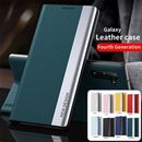 For Samsung S24 Ultra S23 A72 Leather Magnet Flip Case Holder Cover Luxury