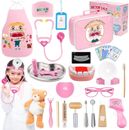 Juego de médico para niños, kit de enfermera dentista, disfraz de médico, juguetes de juego de fingir