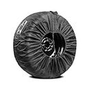 Crynod 1 PC Car Spare Tire Cover, Portable 26In Polyester Durable Vehicle Tire Protection, Universal Waterproof Dustproof Automotive Tire Storage Accessories for Car Truck SUV RV Trailer (Black #S)