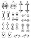 JIALEEY Sports Charms Collection Mixed Kettle Bell Dumbbell Barbell Weight Charms Sport Charm for DIY Fitness Necklace Jewelry Making 20pcs(100g)
