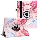 New Case for iPad 9.7 inch 2018 2017/ iPad Air 2 Case - 360 Degree Rotating Stand Protective Cover Smart Case with Auto Sleep/Wake for Apple iPad 5th/6th Generation (Marble Pink)