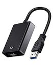 USB 3.0/2.0 auf HDMI Adapter 1080p Full HD Multi-Display Video-Audio-Konverter mit Windows XP 7/8/10/PC/Desktop/Laptop/Projektor(Nicht kompatibel mit Vista, Linux, Chrome, Mac OS)