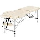 Yaheetech Adjustable Massage Table Folding Salon Beauty Bed Portable Spa Table with Headrest Armrest for Wellness Body Care Cream