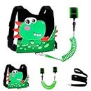 Dinosaur Cute Baby Anti-lost Harness Safety Leash, Dinosaur Pattern Walking Harness With Anti Lost Wrist Link Keychain Sticker Set for Boys or Girls Outdoor Activities
