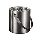 Stainless Steel Ice Bucket by Portable Double Wall Ice Bucket with Tong Barware/Champagne Bucket/Beverage Bucket Serveware for Party Event and Camping (Size : 2L) (2L) (2L)