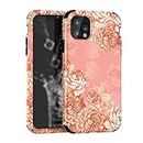GHMONKEY For iPhone X XS XR Max 7 8 6 S Plus Case, Exquisite Durable Silicone + PC Phone Case, Charming Floral Pattern Protector Cover Full Body Rugged Bumper(Pink,6/6S Plus)