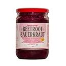 Bombucha Fermented Cabbage Sauerkraut 450gm (Beetroot & Cabbage) | Beetroot sauerkraut |100% Veg | Traditionally & Naturally Fermented | Raw & Unpasturized I No preservative I No artificial Flavoruing I No Vinegar I Healthy Food I Enjoy as salad
