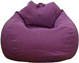 Bean Bag Chair Cover (Without Filler) Bean Bag Sofa Couch Cover High Back Lazy Sofa Bean Bags Plush Toy Storage Bag Clothes Organizer Beanbag Chair Cover for Adults Kids (Purple, XL:39.4 x 47.2in)