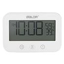Badezimmeruhr mit Großer LCD Anzeige Badezimmer Uhr Luftfeuchtigkeit Temperaturanzeige Timer IP54 Wasserdicht mit Mit Verbesserter Doppelsaugnapf Steuerung Countdown-Timer-Uhr für Home Badezimmer