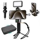 Movo USB-C Starter Kit for Content Creators - Smartphone Video Vlogging Kit for iPhone 15 - Includes USB-C Microphone, LED Video Light, Phone Holder, Grip, and Mini Tripod