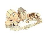 Rajbharti Crafts - DIY Doll House Kit - Wooden Dollhouse Miniature with 32 Furniture Items - 3 Floor Large Dollhouse - Dollhouse for Girls - Wooden Dollhouse Kit (Farm House)