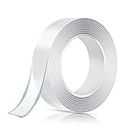 CIPZI 3 Meter Double Sided Adhesive Silicon Tape, Transparent Adhesive Heavy Duty, Heat Resistant, Multi-Functional Removable Washable Reusable Anti-Slip Nano Tape