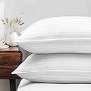 viewstar Queen Size Pilows for Sleeping, 2 Pack Hotel Collection Down Alternative Bed Pillows with Natural Cotton Cover, Hypoallergenic Pillows for Side and Back Sleepers, Soft and Breathable (20x28)