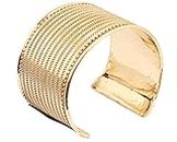 Touchstone Indian Bollywood Desire Brass Base Beautiful Braid Art Thick Wrist Enhancer Designer Jewelry Cuff Bracelet For Women.