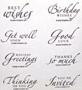Thanks Birthday GetWell Rubber Stamp Unmounted Singles Sincere Salutations UPick