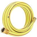 Hannah's Patio Homes Garden 10 ft. Short Garden Hose 3/4 inch Yellow Lead-Hose Male/Female Commercial Brass Coupling Fittings for Water Softener, Dehumidifier, Vehicle Water Filter 5 Years Warranty #G-H163A09-CA