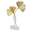 Metal Ginkgo Leaf Ornaments, Gold Leaf Desktop Decoration Sculpture, Creative Home Décor Accents Statue for Office, Bedroom, Bookshelf