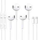 Apple Earbuds 2 Pack [MFi Certified] Wired Earphones (Built-in Microphone & Volume Control) Noise Canceling Isolating Headphones Compatible with iPhone 14/13/12/11/8/7/6/5/ 4,iPad and More