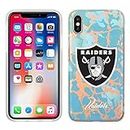 Prime Brands Group Cell Phone Case for Apple iPhone Xs/X - Teal/Rose Gold - NFL Licensed Oakland Raiders