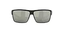 Costa Del Mar Men's Rinconcito Sunglasses, Matte Black/Grey Silver Mirrored Polarized-580g, 60 mm